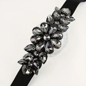 Women's Shiny Faux Gemstone Waistband large Particle Glass Crystal Belt.